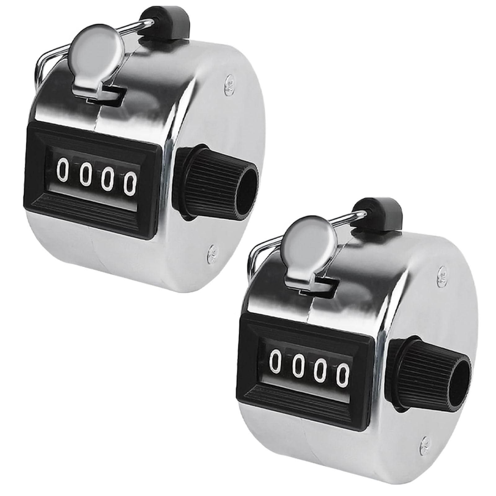 Fogcosy 2 PCS Clicker Counter - 4-Digit Number Count, Metal Hand Tally Counters Clicker for Counting, Golf Scoring, Used for Counting Golf and Sports Activities