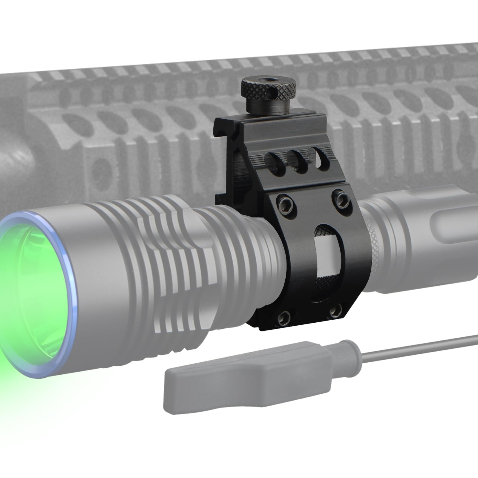 SAOPRKLER Stalker-Z2 Green Light Offset Picatinny Rail Mount, Tactical 1" Offset Picatinny Rail Mount for Flashlights