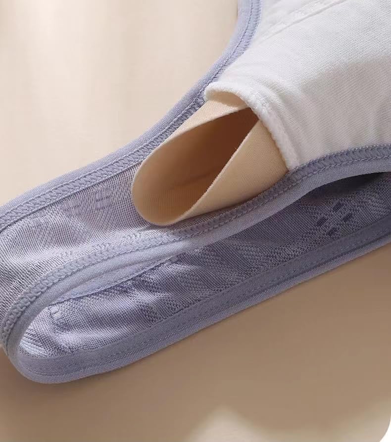 4 Pack Women Cotton Front Button Bra Snap Comfort Sleep Bra, Easy Close Bras Wireless, Seamless T-Shirt Bra4