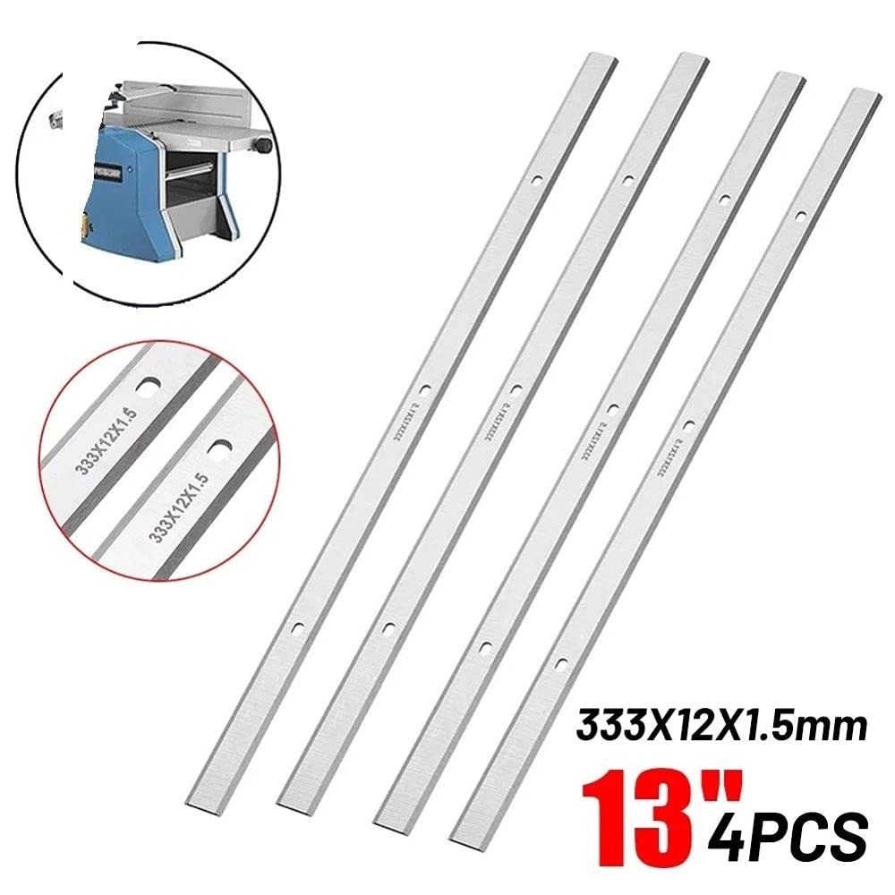 4 hojas de cepillado portátil HSS de 13 '' -1/2 '' para Metabo DH330 DH316 Juego de doble filo adecuado para herramientas eléctricas de carpintería, como se muestra