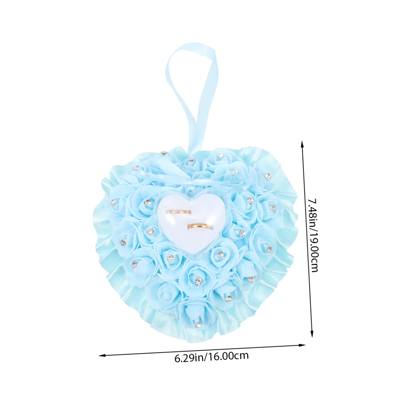 Veemoon Heart-Shaped Rose Flower Box Elegant Storage Case Rhinestones for Weddings Proposals and Anniversaries Romantic for Couples Water