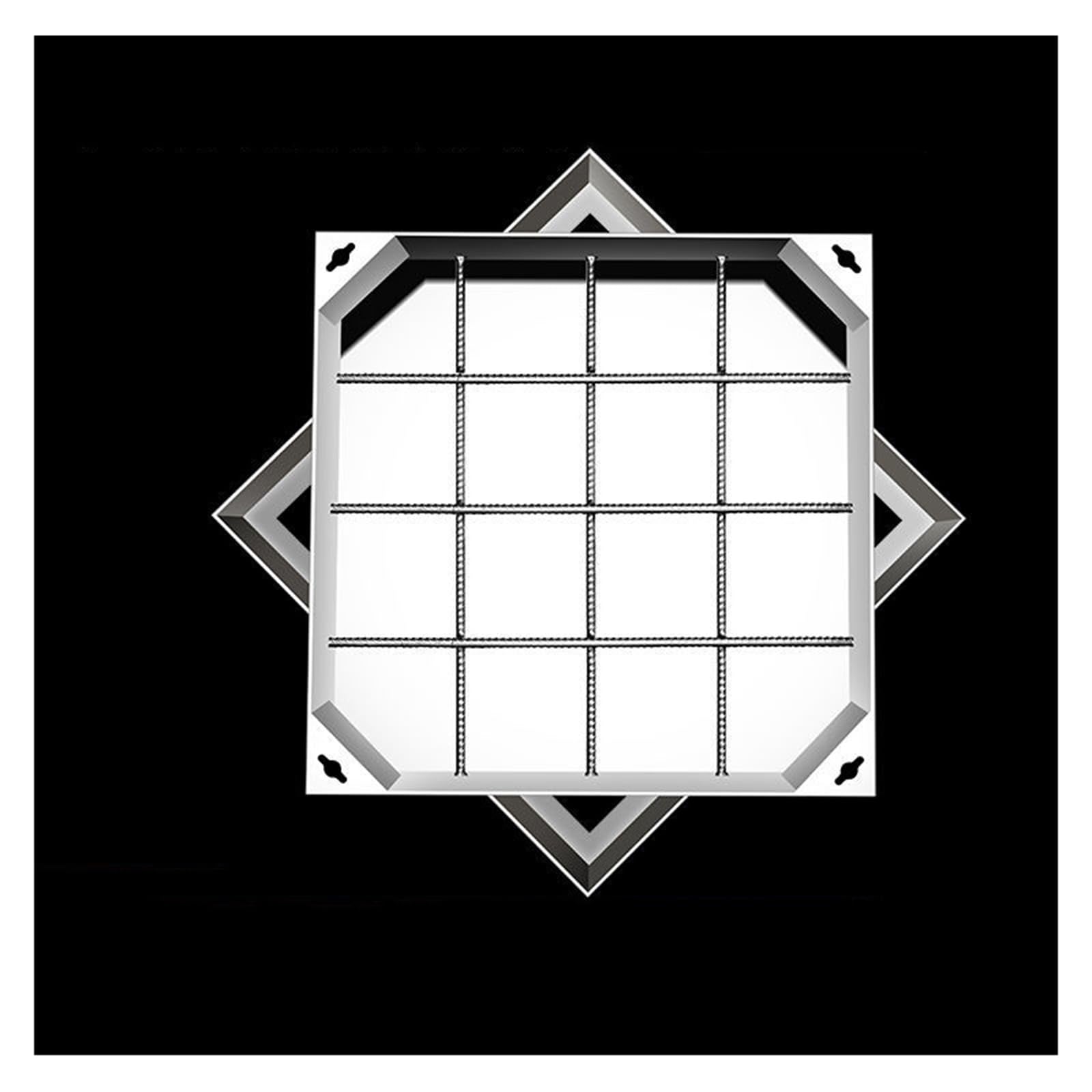 GJMSSMY Embedded Manhole Cover and Frame, Square Manhole Cover, Stainless Steel Invisible, Garden Yard Septic Tank, for Patios Garden School Courtyards