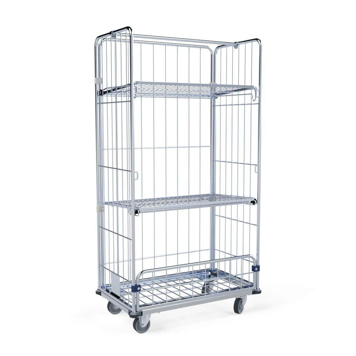 Wäschewagen 940x560x1760 mm 4-seitig mit Stahlboden