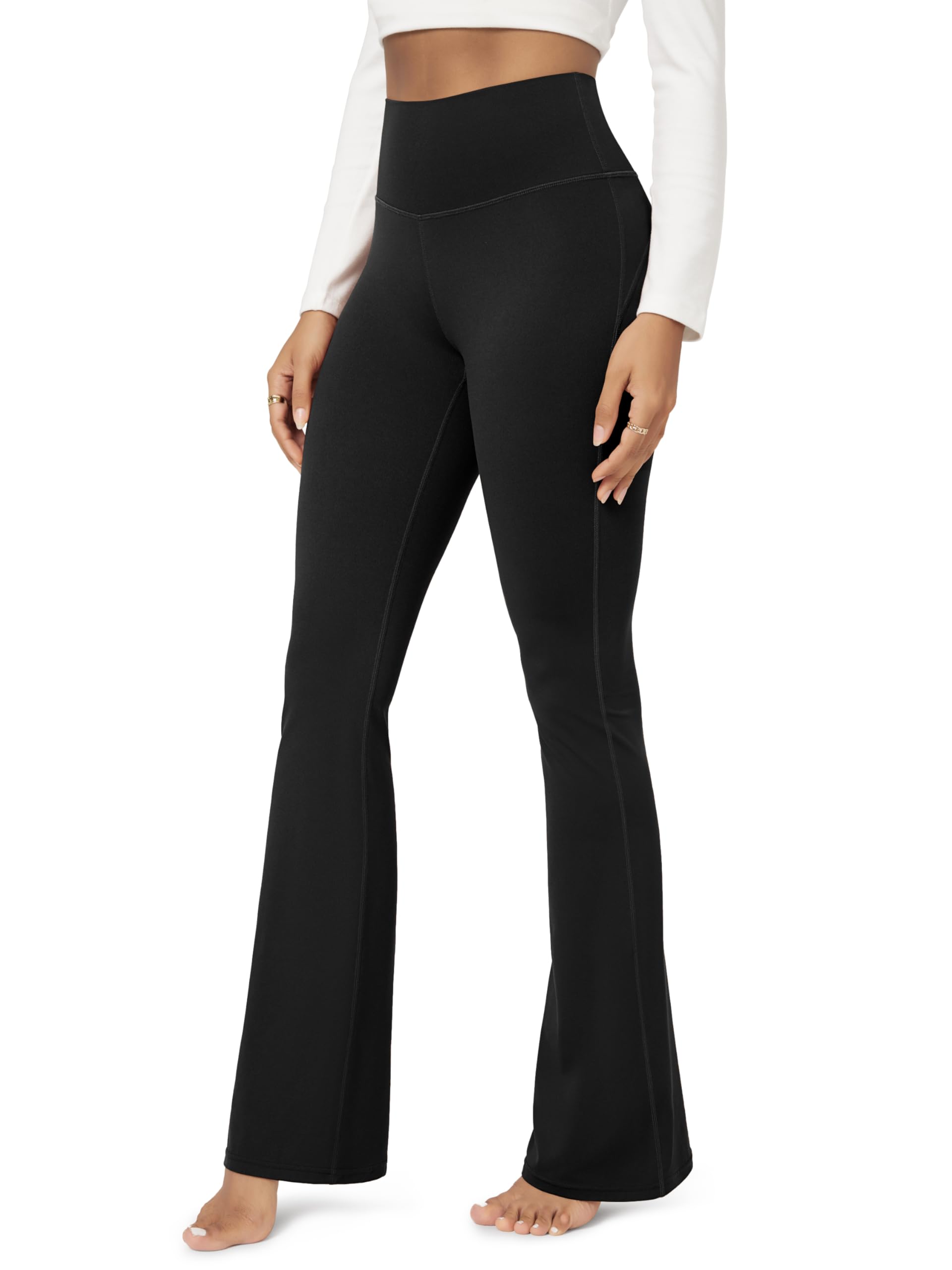 ODODOS Cloud Feeling Flared Yoga Pants for Women, High Waist Casual Bootleg Lounge Pants, 30"/32" Inseam