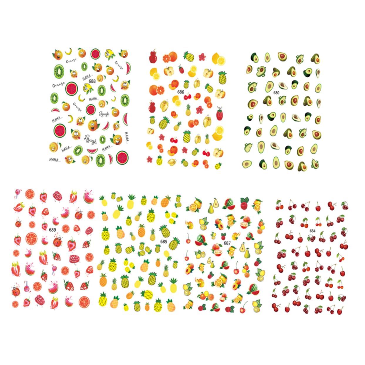 FOMIYES 3 Set Di Adesivi Per Nail Art Adesivi Con Design Di Frutta 3d Per Unghie Per Donne E Ragazze 12 Fogli*3