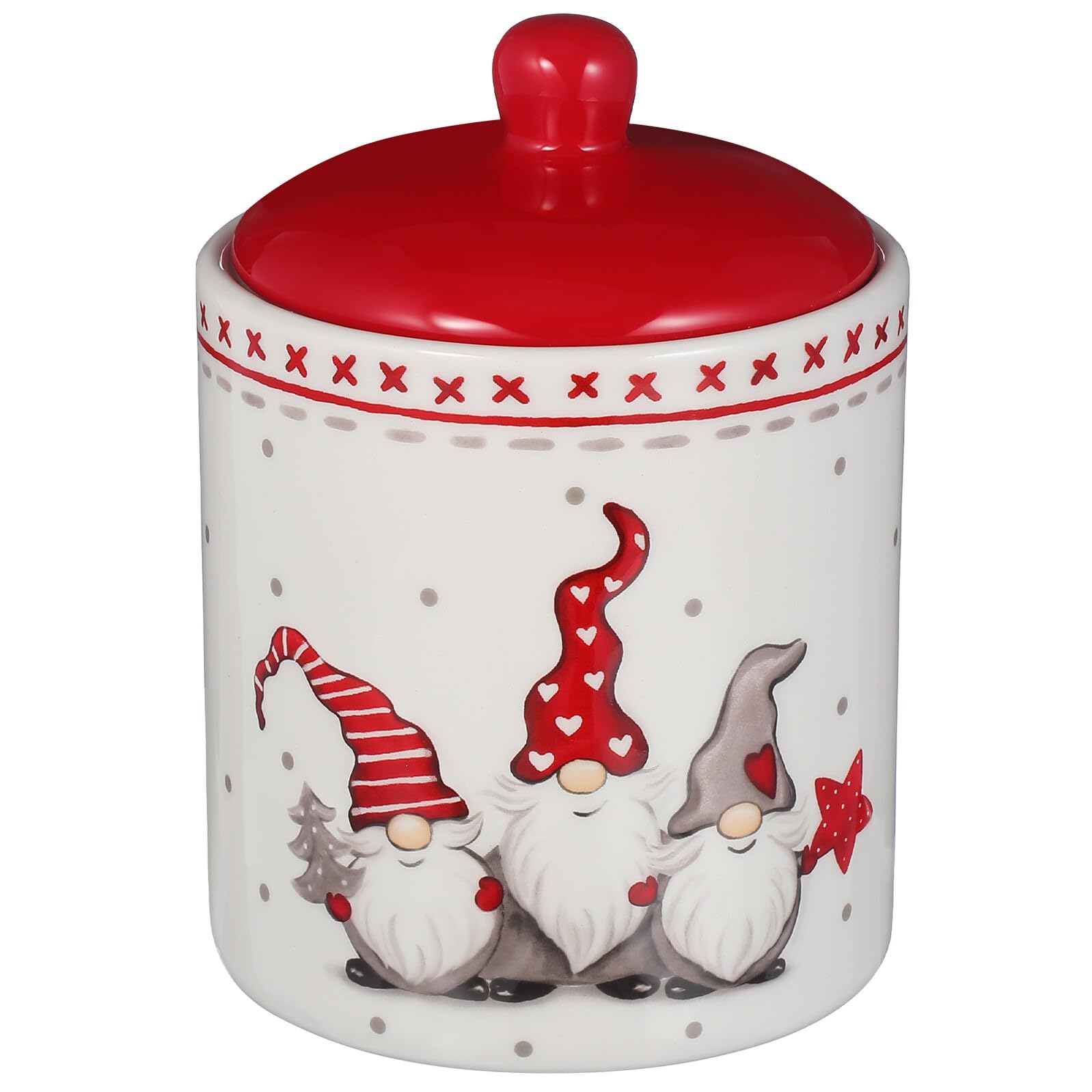 BESPORTBLE Barattolo in Ceramica per la Conservazione del Tè Coperchio Ermetico Contenitore Natalizio per Caramelle e Cereali Design a Tema Natale Barattolo Porta Tè Sfuso