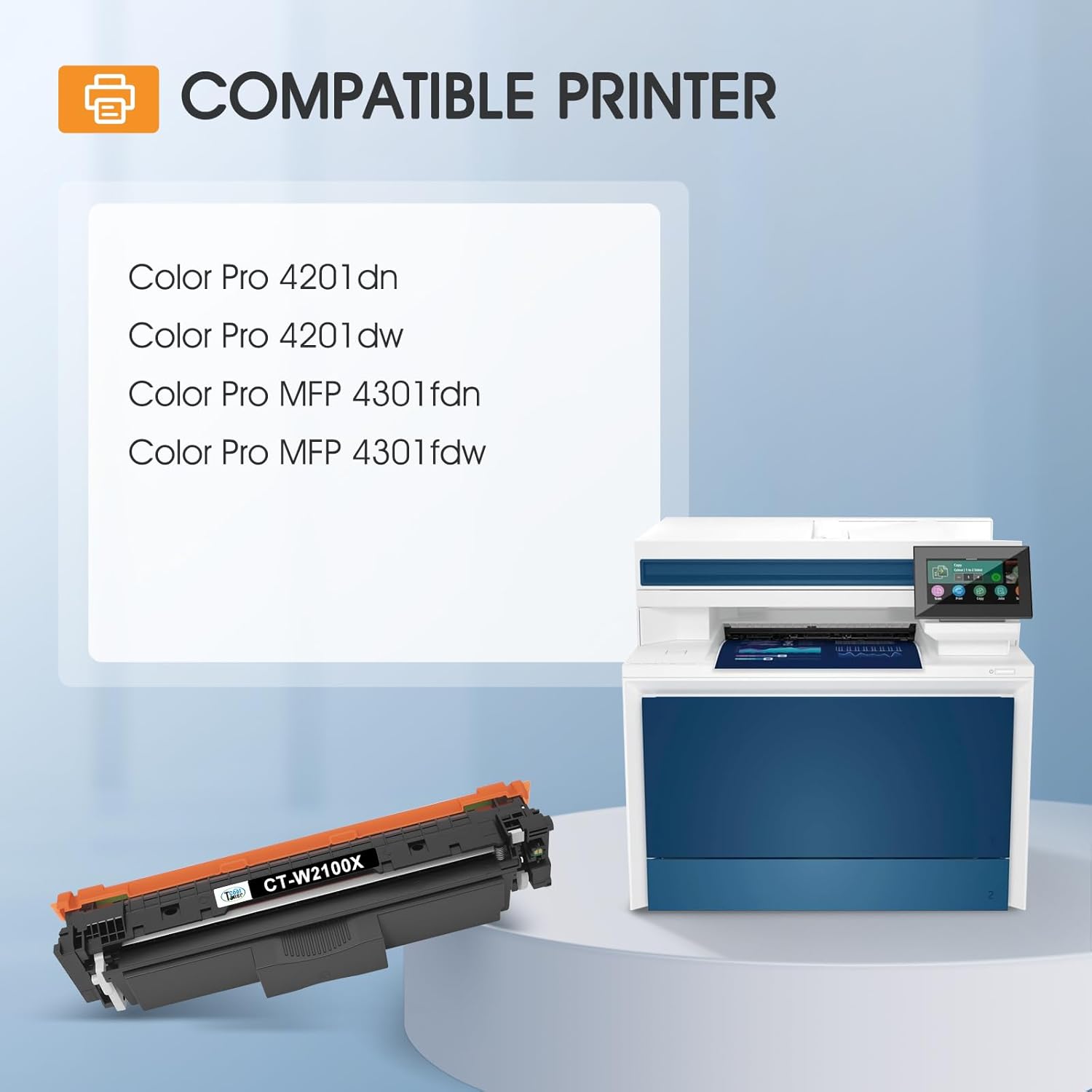 210X Toner Cartridges 4 Pack 4301fdw 4301 Compatible for HP 210X 210A 210 Toner Cartridges for HP Color LaserJet Pro MFP 4301fdw 4301fdn Pro 4201dw 4201dn W2100A W2100X Printer (with Chip)