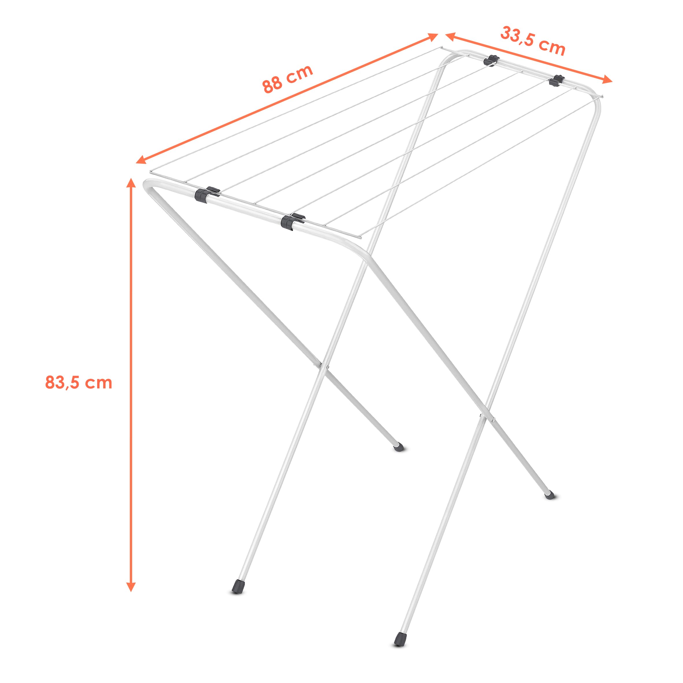 Spetebo Wäscheständer klein klappbar 6 m Trockenlänge - 88 x 83 cm - Mini Wäschetrockner für wenig Platz - Badewannen Standtrockner Solo Wäschetrockner kompakt für Balkon Innen und Außen