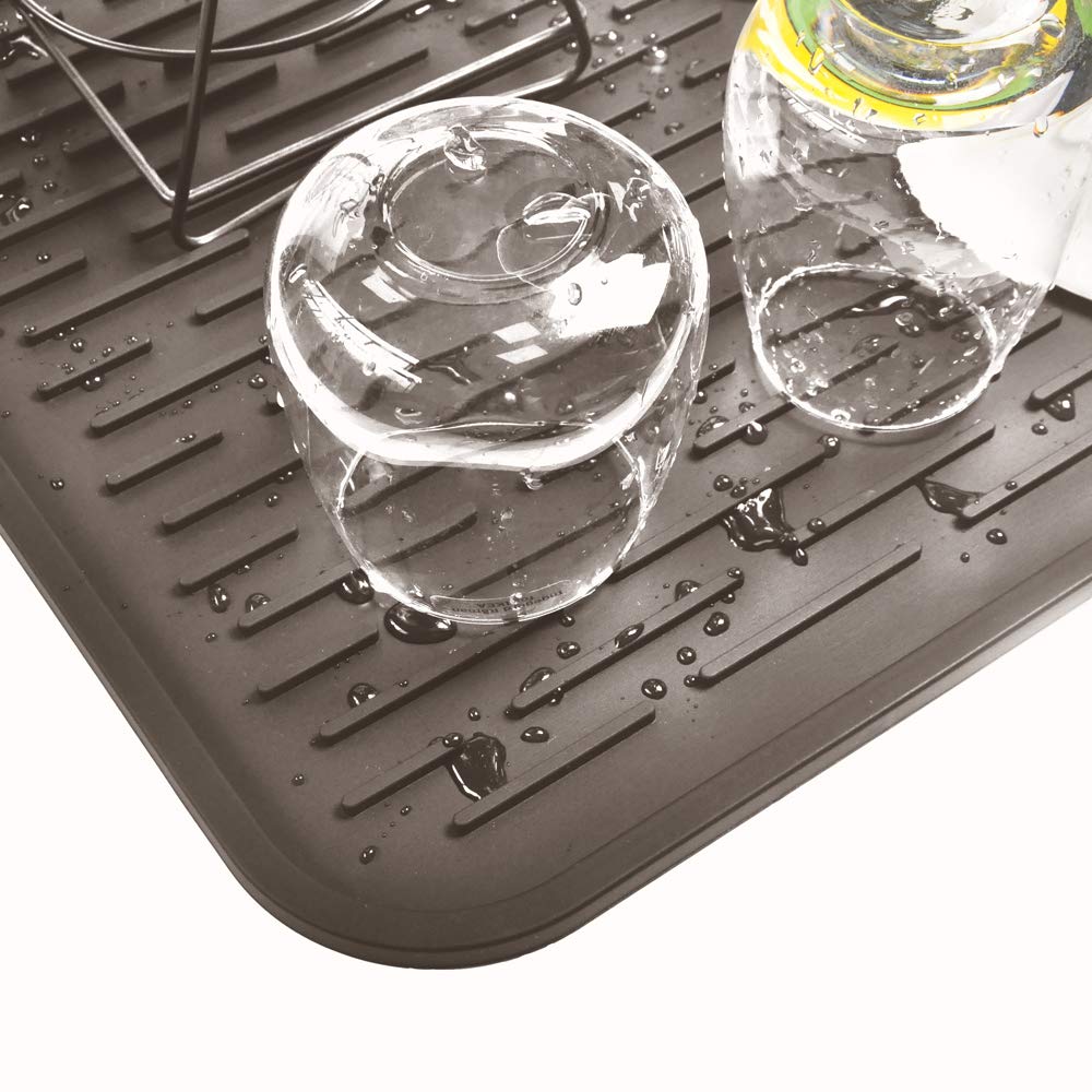 Tapis D'égouttoir En Silicone Avec Rebord D'évacuation - 45x31 Cm, Résistant à La Chaleur, Pour Comptoir De Cuisine (beige)