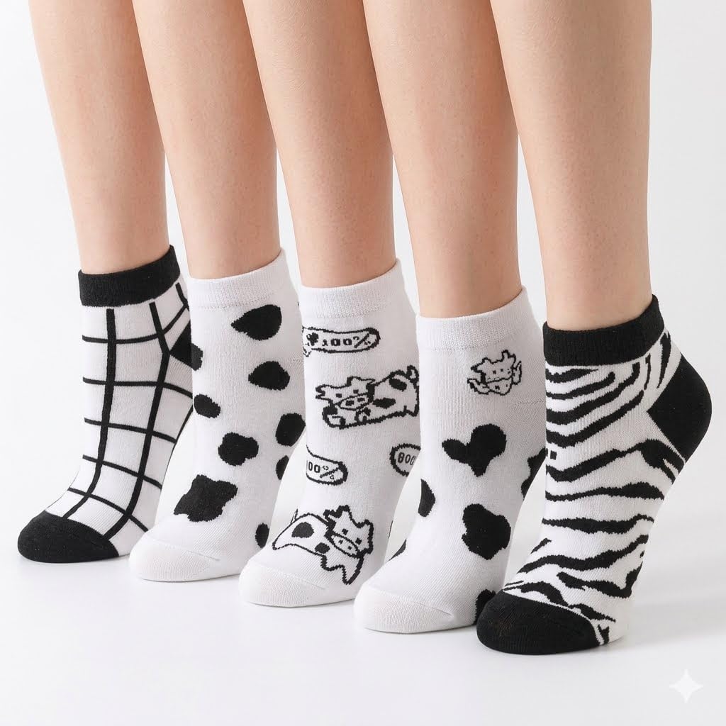 MOMSIY 5 Pairs Women's No Show Socks Low Cut Invisible Cotton Loafer Liners Breathable Socks-image-42