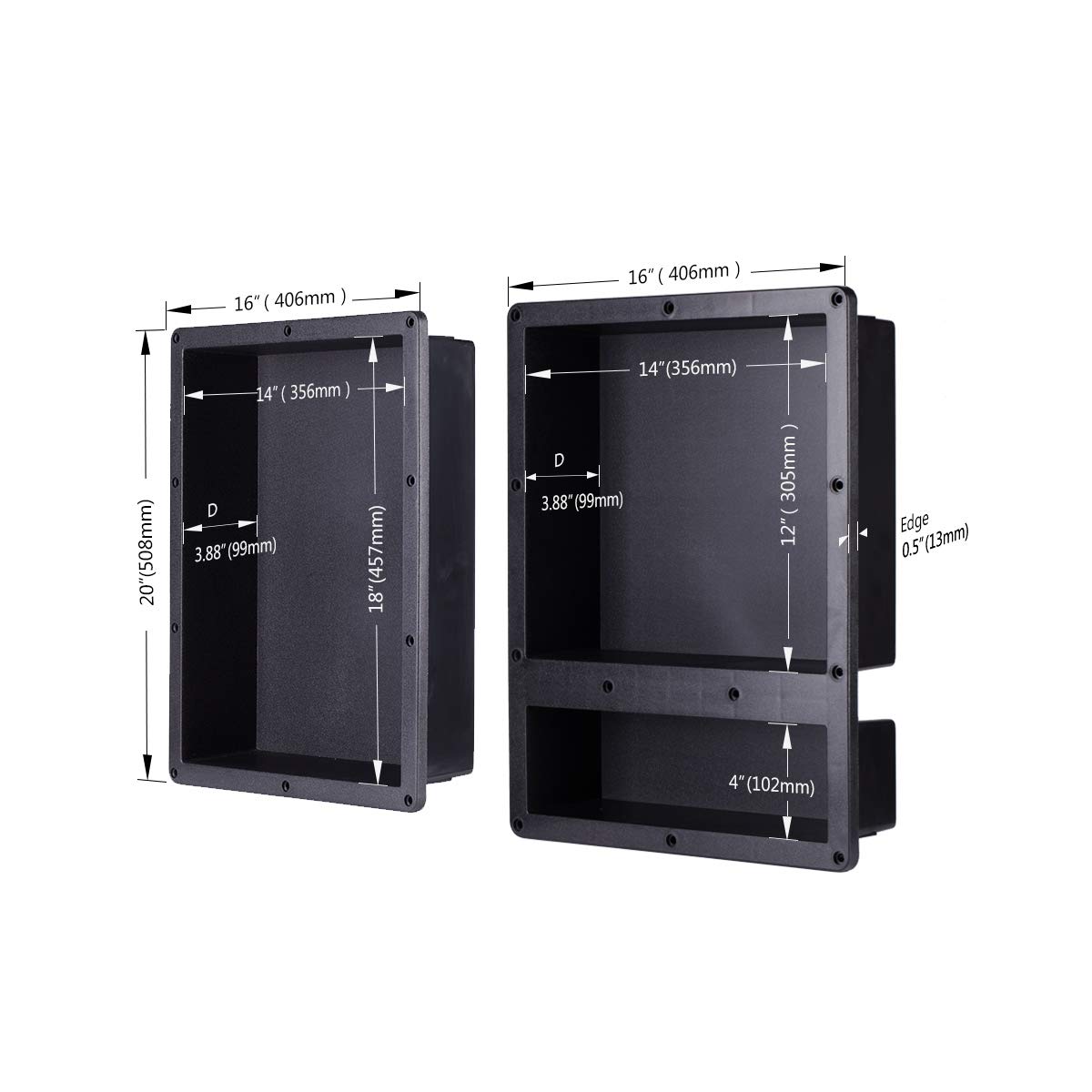 Shower Niche Recessed Shower Shelves, ABS Plastic Bathroom Shower Cube 32Ã—20 inches, with Texture