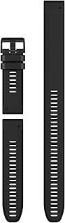 Garmin QuickFit 26mm Watch Band and Optional Extra Long Strap, Black Silicone, (010-12907-00)