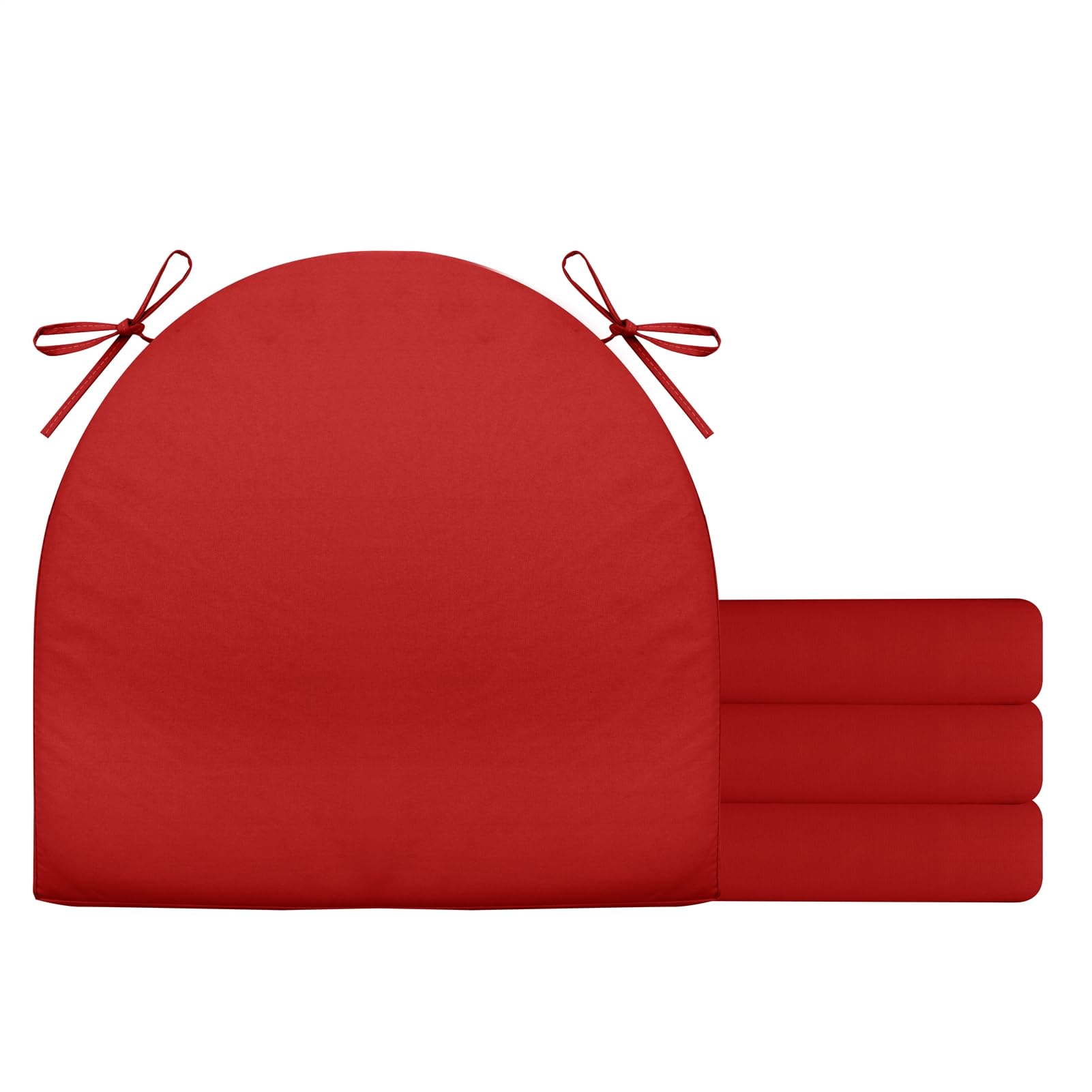 BESTORI Outdoor Chair Cushion for Patio Furniture Waterproof Removable Seat Cushion Set of 4 No Slip Dining Chair pad with Ties 40 x 40 x 4 cm Red