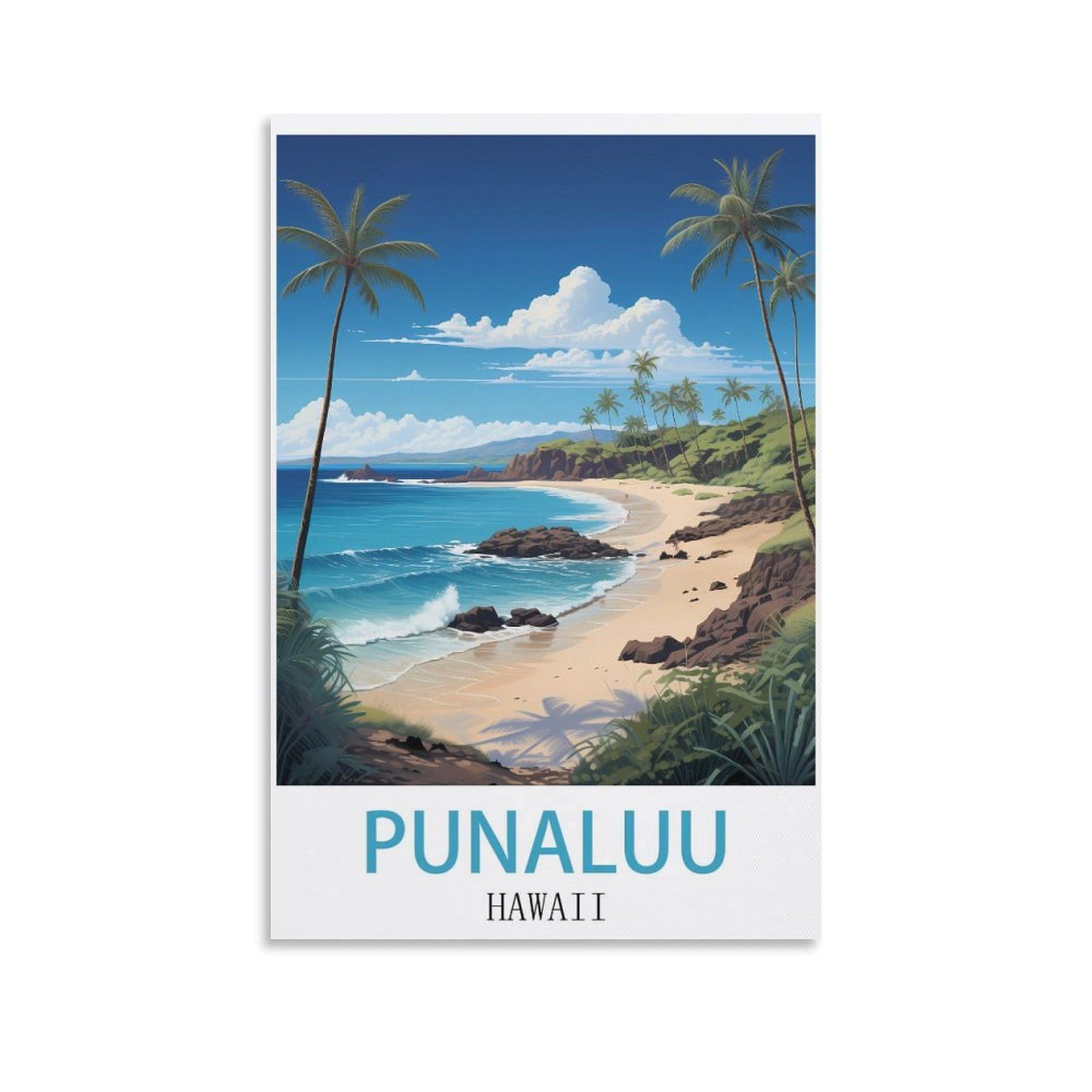 EZMLFA Diamond Painting Kits for Adults,Punaluu Hawaii DIY Diamond Painting Art Kit for Beginners Home Wall Decor Arts and Craft Kits for Adults Kids 40x50cm
