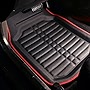 FH Group Automotive Floor Mats - PU Leather Floor Mats, Deep Dish Design, Floor Mats for Cars, Universal Fit Floor Mats Front Set, Floor Mats for Most Sedan, SUV, Truck Floor Mats Red Black