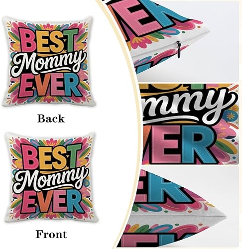 Miniatura 3 de Best Mommy Ever Gifts Modern Pillow Covers 16X16 Valentines Day Gifts for Mom Bonus Mom Best Presents for Moms Mama Gift Cute Pillow Cases Home Decor