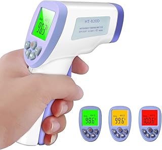 Forehead Thermometer, Adult Children Infant Non-Contact Infrared Thermometer with Fever Alarm, Silent Mode and Memory Function, for Measuring Body Temperature, Object Surface Temperature