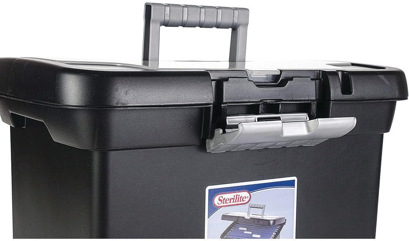 STERILITE Portable File Box, Black (ST1871-9004)