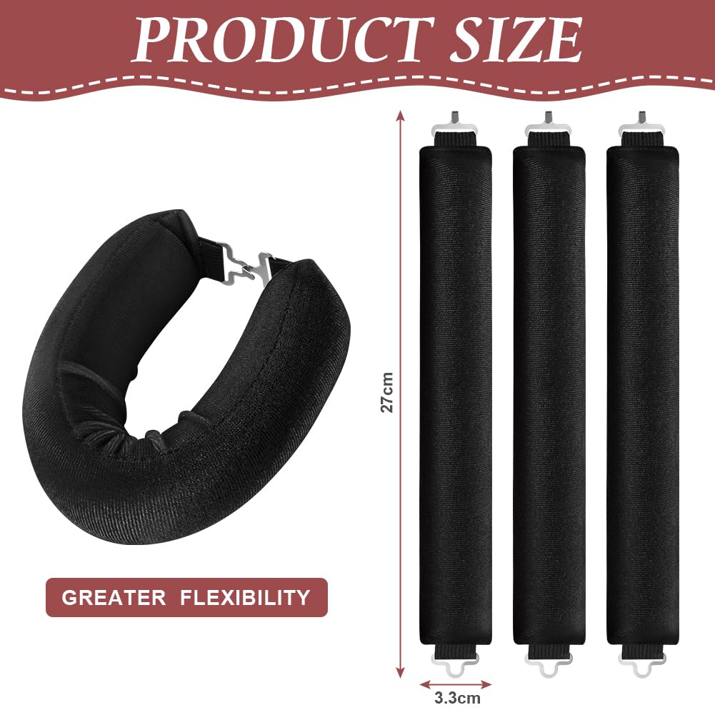 LOPHE 3 Pcs Heatless Hair Curler, Heatless Curls Blowout Rods Headband for All Hair Types Soft Hair Roller Rods with Hook - Image 2