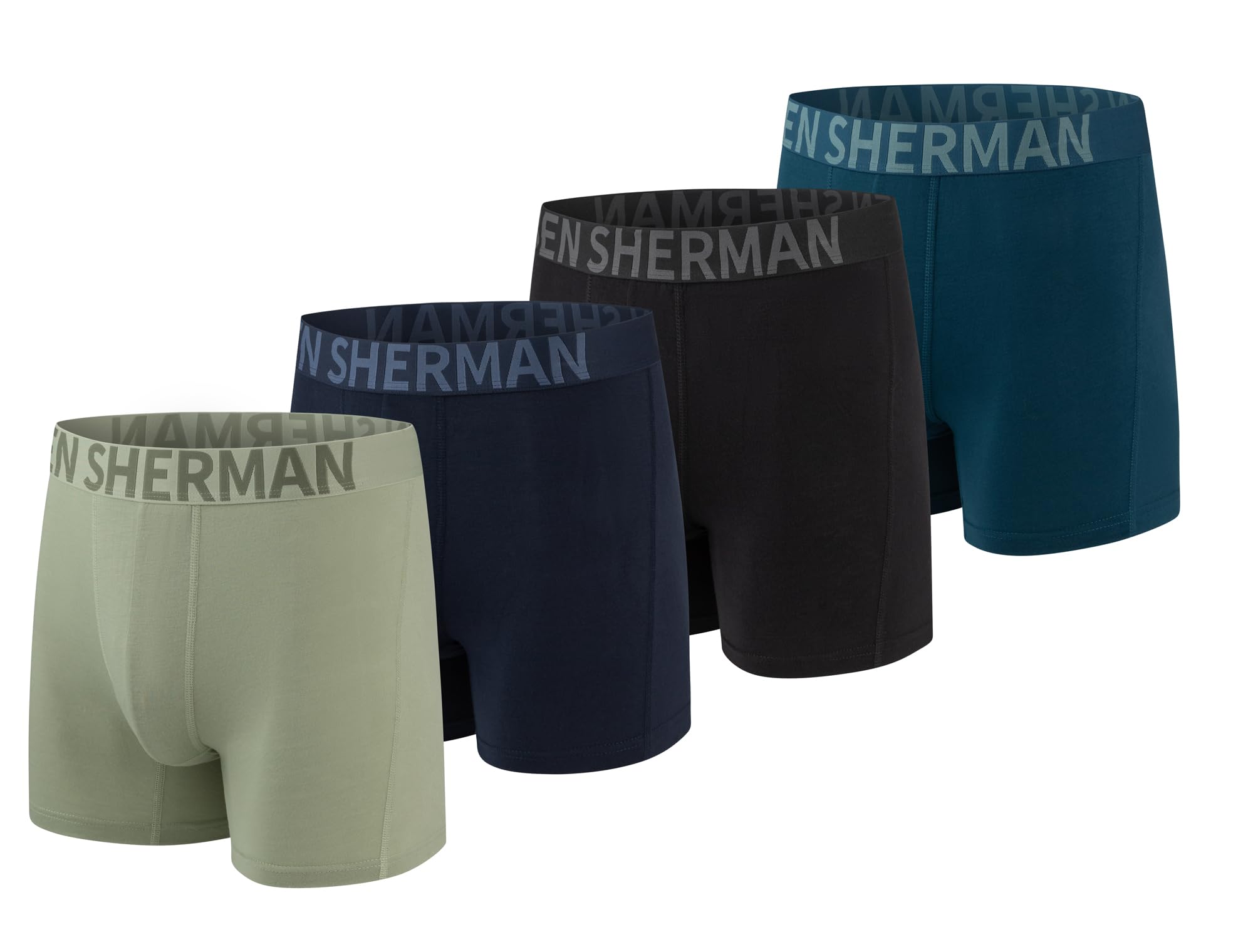 Ben Sherman Men's Micro Modal Boxer Briefs Underwear Lux Modal Moisture Wicking, Ultra Soft, Breathable & Comfortable, Khaki/Navy/Black/Blue, M