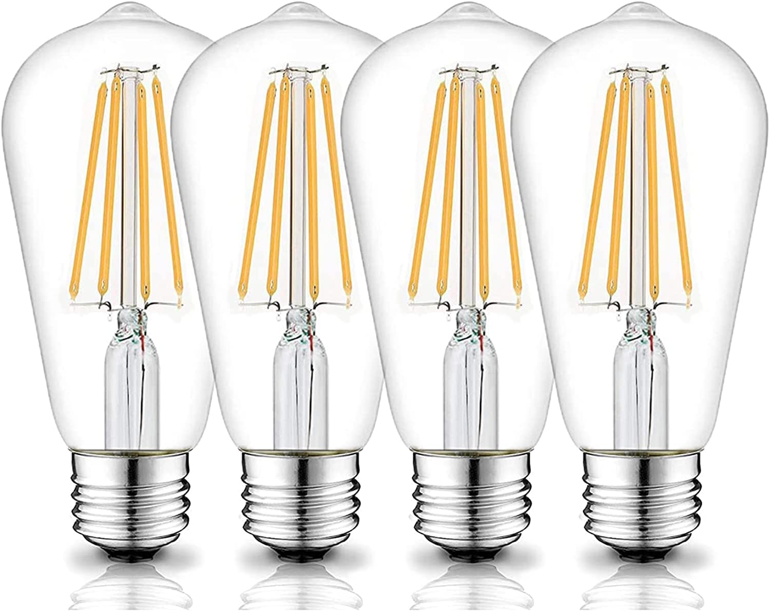Sponsored Ad – E27 LED Bulb, Non-Dimmable Energy Saving Light Bulbs, 6W ST64 6500K Vintage Edison Screw Bulb 60W Incandescent Replacement Antique Clear Glass for Pendant Home, Retro Fashioned Lamp (4Pcs Cool White)