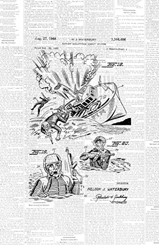 Framable Patent Art Original US Navy Combat Suit Frogman 11in by 17in Patent Art Poster Print Dictionary White PAPSSP182DW