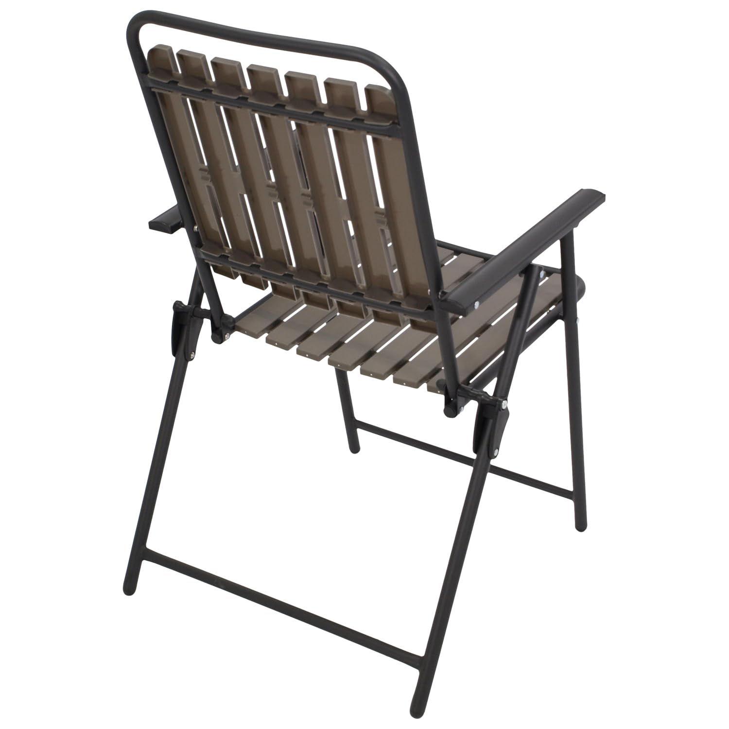 DEGAMO Klappsessel Campingstuhl ASCIANO, Metall anthrazit + Kunststoff in Holzoptik grau, klappbar, wetterfest, Outdoor