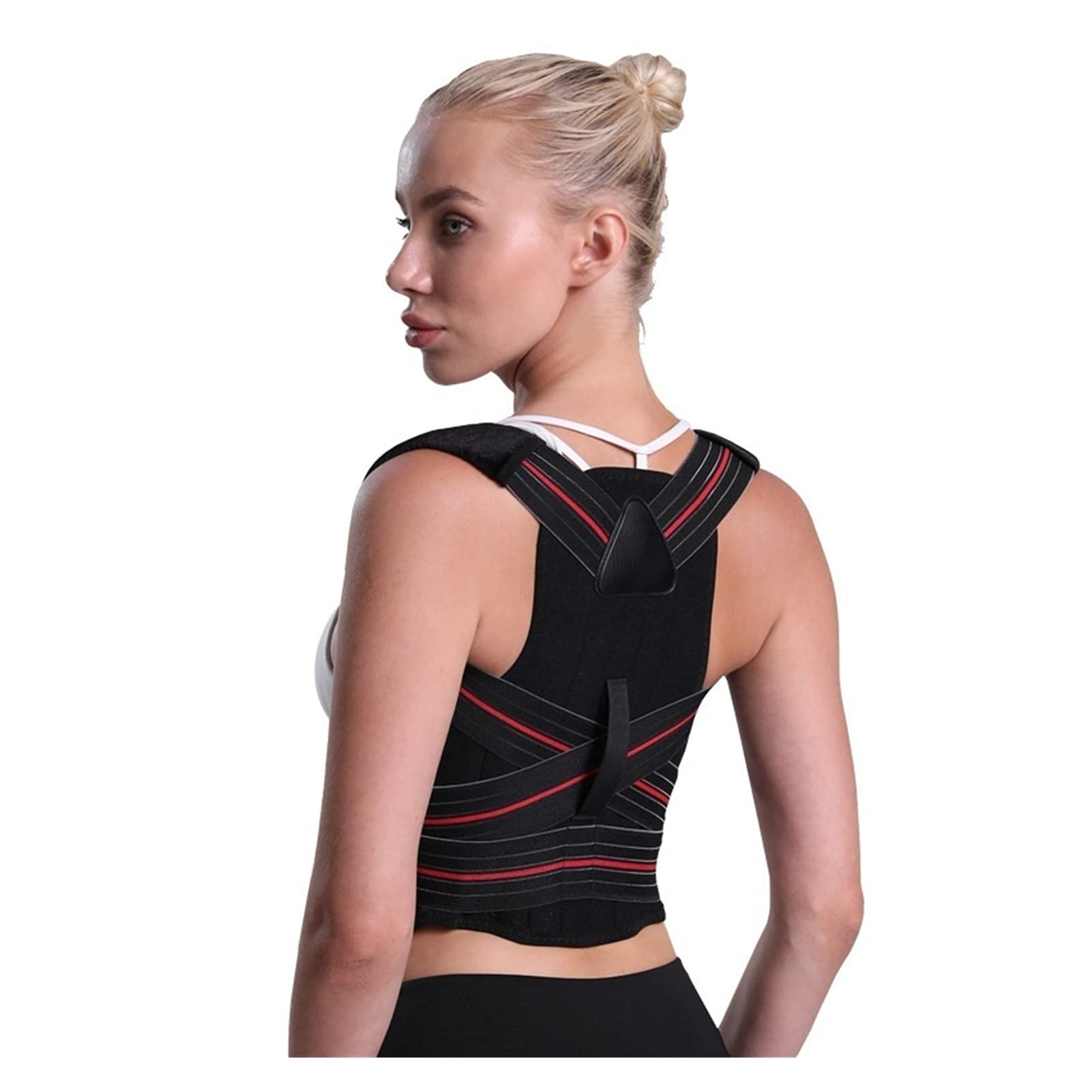 DSMYYXGS Corrector De Postura Mujeres Soporte para La Columna Vertebral Y La Espalda Que Proporciona Alivio del Dolor para El Cuello La Espalda Los Hombros Negro Ajustable