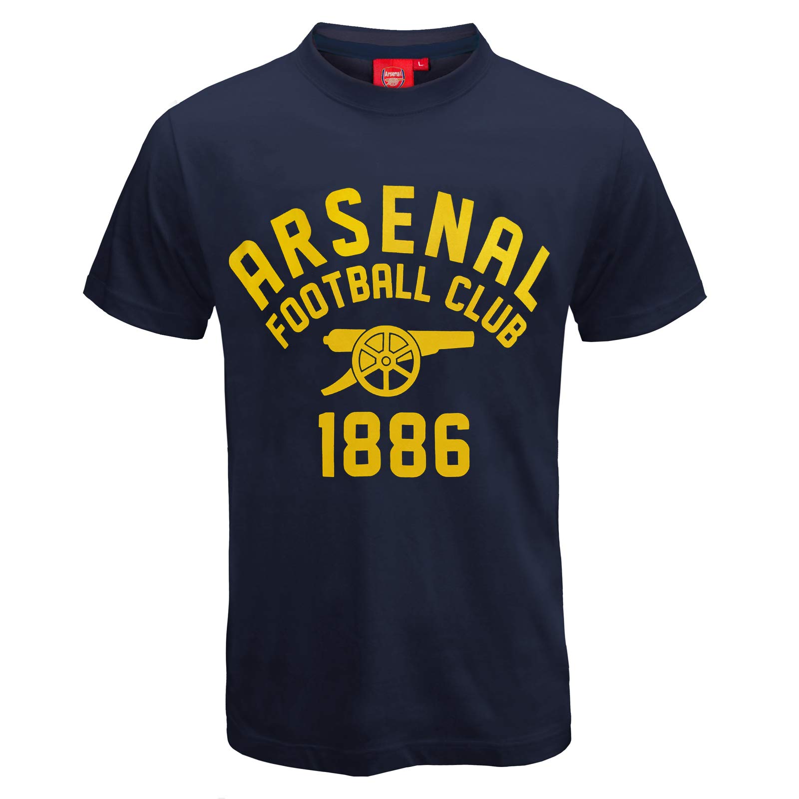 Arsenal Football Club Official Soccer Gift Mens Graphic T-Shirt Navy Yellow XL