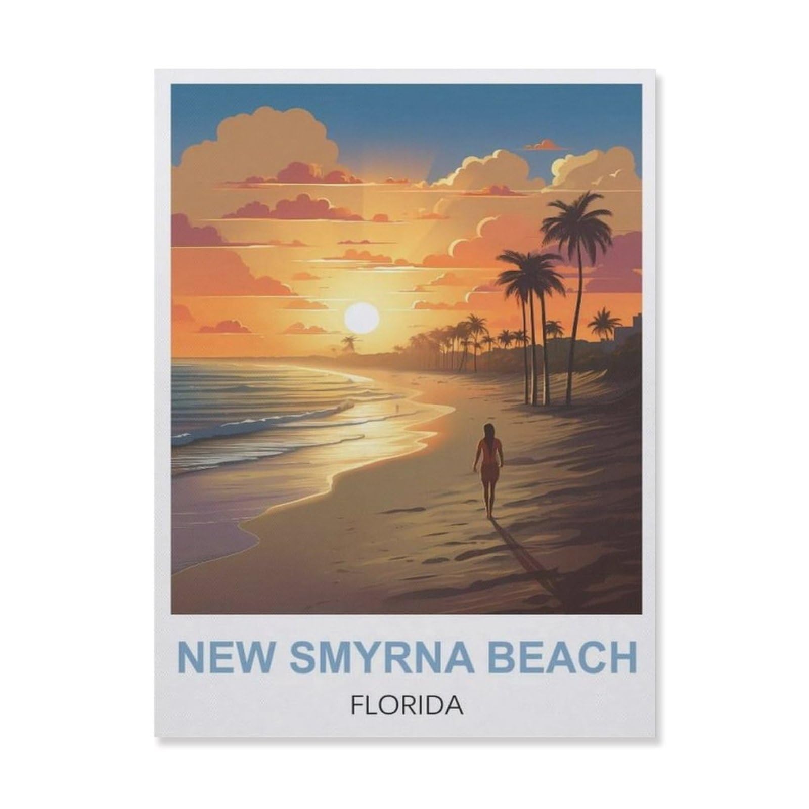 Metal Tin Sign，New Smyrna Beach Florida(30x40cm）