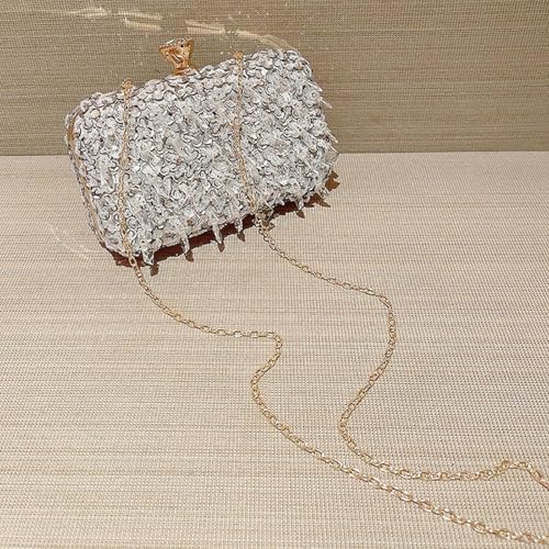 Sac de soirée à paillettes et perles grand format luxe - 6