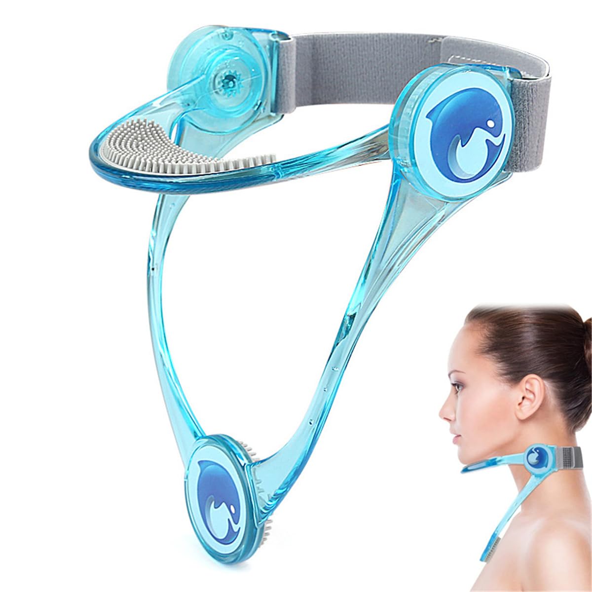 360° Adjustable Neck Support Brace? Cervical Neck Traction Device, Cervical Collar Neck Stretcher Neck Protector for Cervical Spine Pressure Relief ?Neck Brace for Neck Pain and Support (Blue)