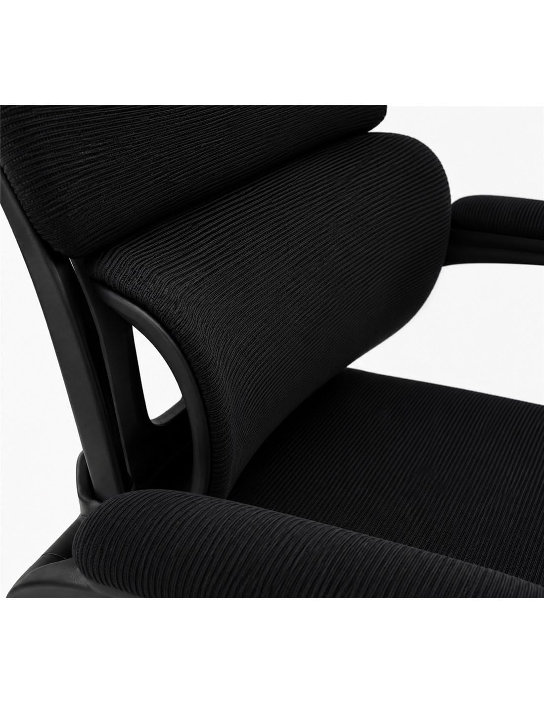 Jardin202 - Silla ErgoPro Oficina, Estudio, Ergonómica con Ruedas, Reclinable, Reposacabezas y Reposabrazos Ajustables, Soporte Lumbar | (Negra)