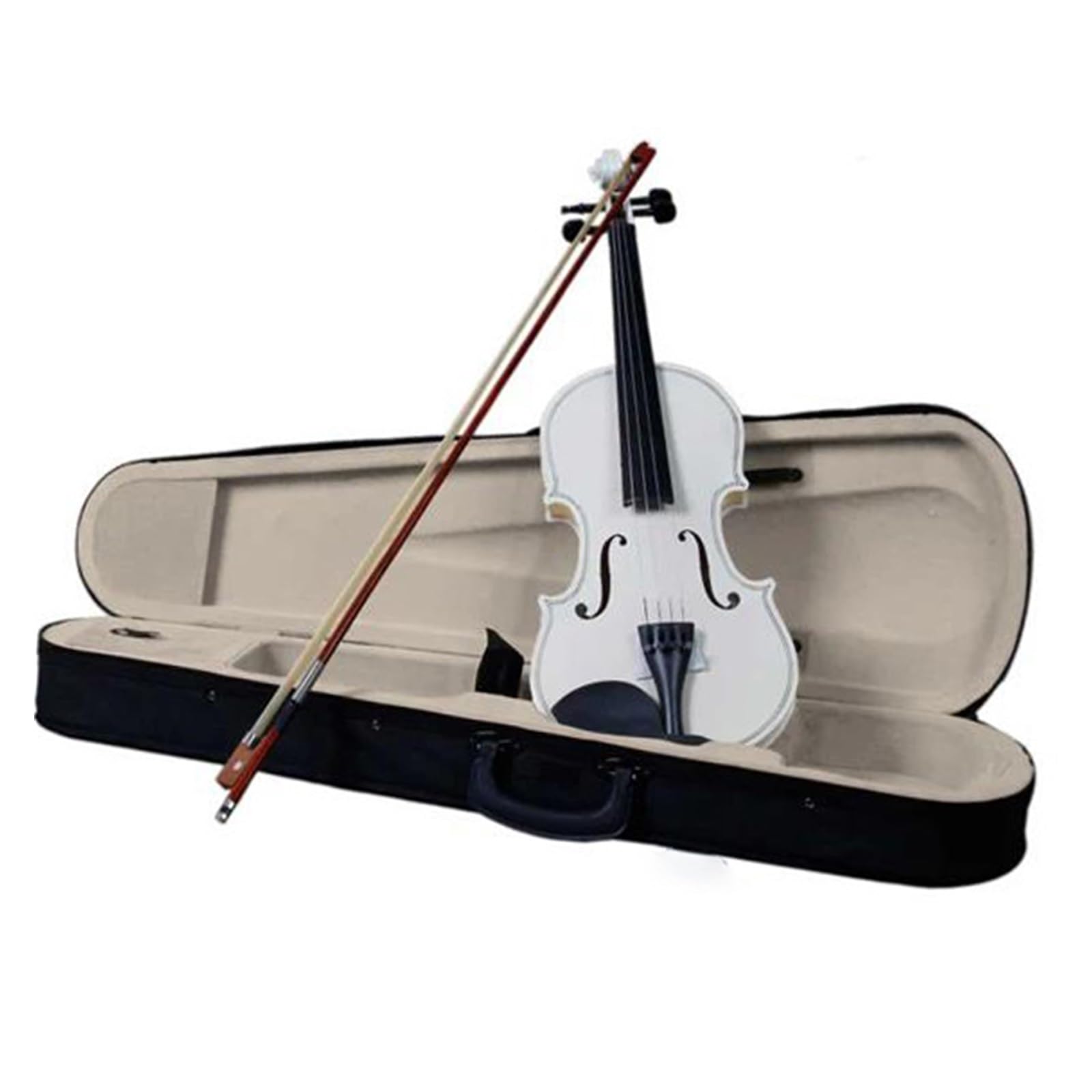Violín Acústico 4/4 Con Estuche Y Arco Blanco Instrumento De Violín