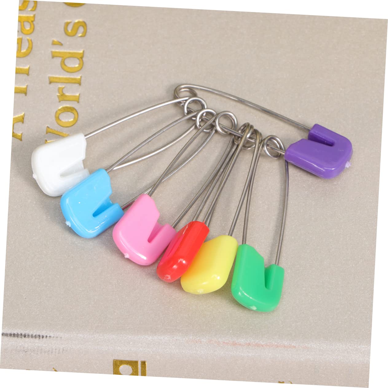 TOYANDONA Imperdibles para Bebés Seguros de Acero Pequeñas, 100 Unidades, Cabezales Plásticos Bloqueo, Coloridos, para Pañales y Lactancia, Uso Infantil Diario, Accesorio Esencial Ñiño