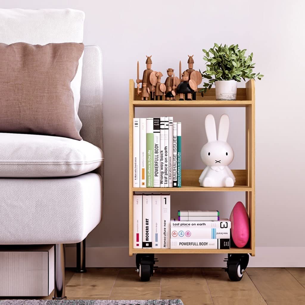 ULTRAWAVE Bücherregal, Bücherregal, Holzrad, Bücherregal, einfaches Regal, Schlafzimmer, Nachttisch, Schrank, kleines Bücherregal, 69 cm hoch, Buch-Organizer
