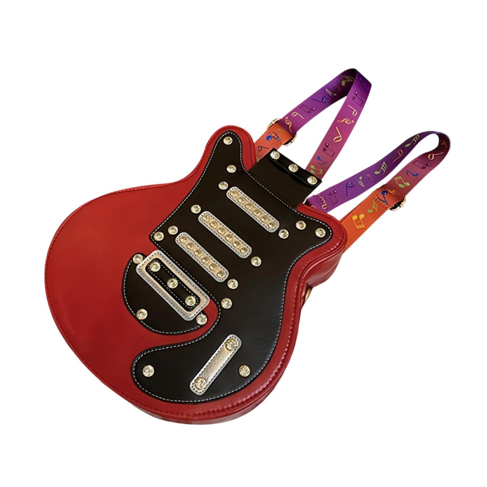 Women Guitar Shaped Backpack Adjustable Shoulder Straps for Office Traveling Red| Premium | Luxury | Designer | Stylish-picture-27
