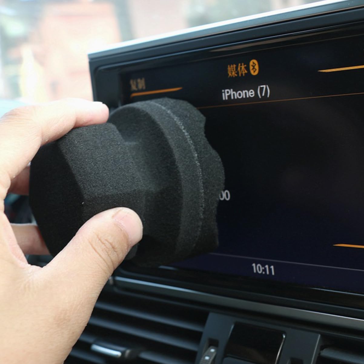 CALLARON 6pcs Car Tire Waxing Sponge Wave Pattern for Comfortable to Hold Versatile for Car Interior and Dashboard Cleaning