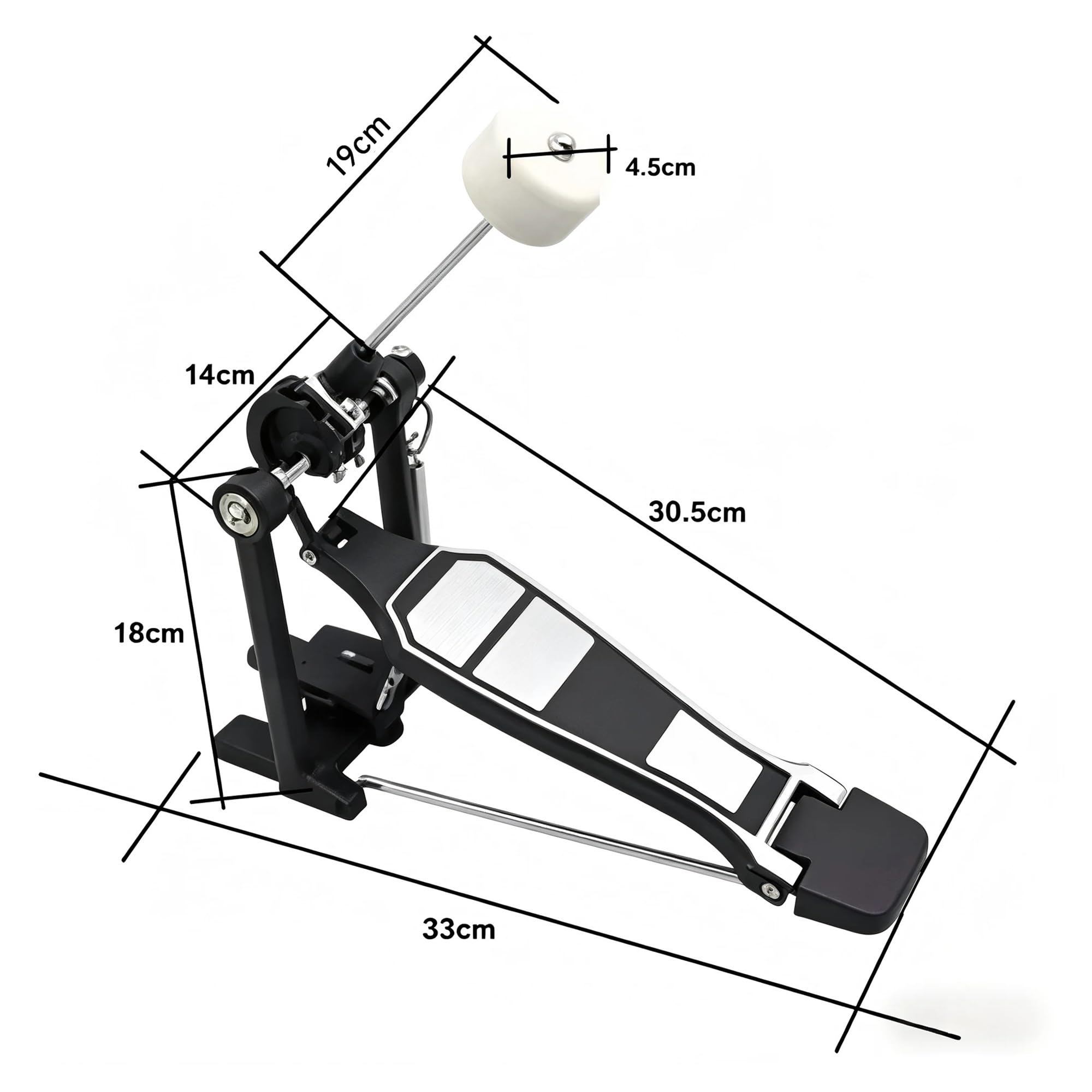 Pedale for grancassa singolo in lega di alluminio Pedale dritto for kit di batteria Pratica Pedale for cassa portatile