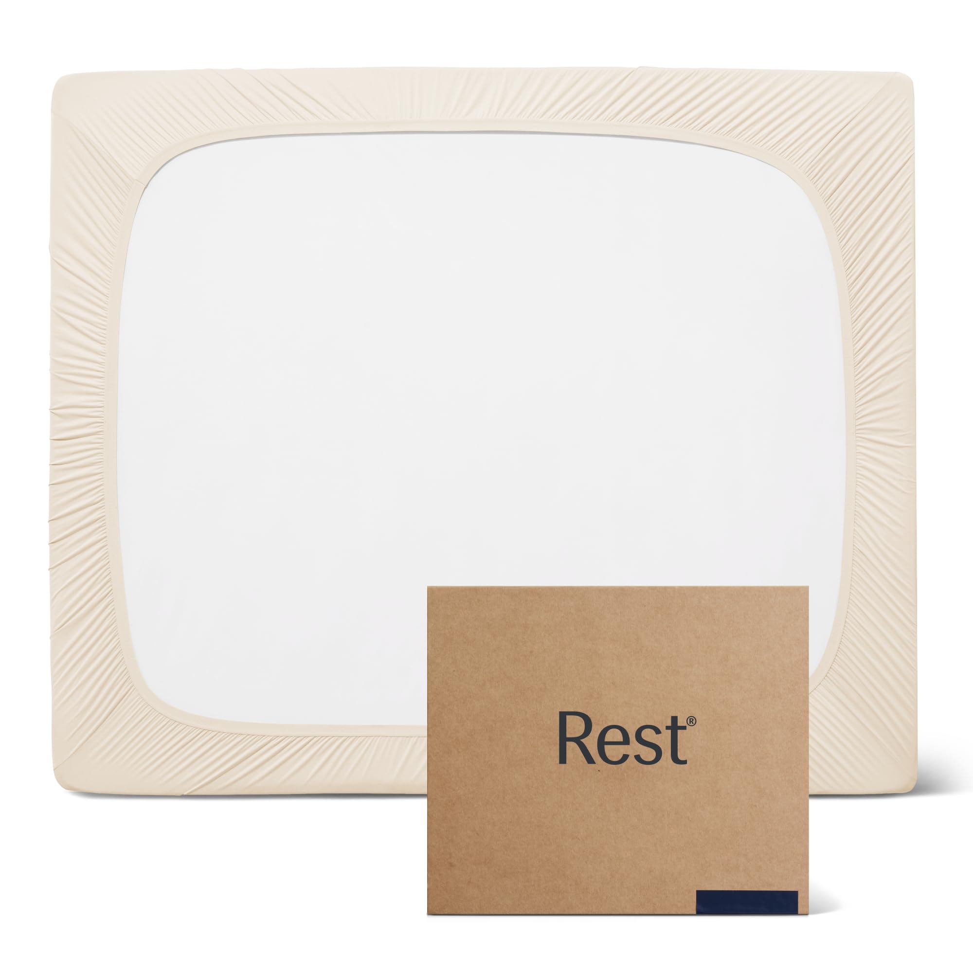 Photo 1 of REST® Evercool®+ Fitted Sheet, Queen Size, Snow Ivory, 15" Deep (up to 18’’), Breathable Bedding for Hot Sleeper and Night Sweats, Bed Sheet with Ionic+ Self-Cleaning Silver Yarn for Sensitive Skin