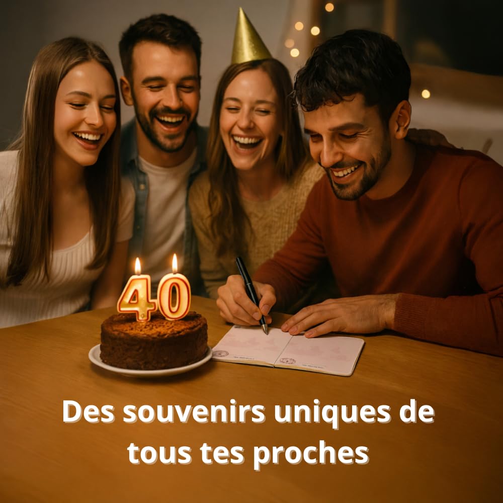 Carte d’Anniversaire 40 ans Passeport Anniversaire Livre d’Or Humour à Remplir Idée Cadeau Original Homme Femme