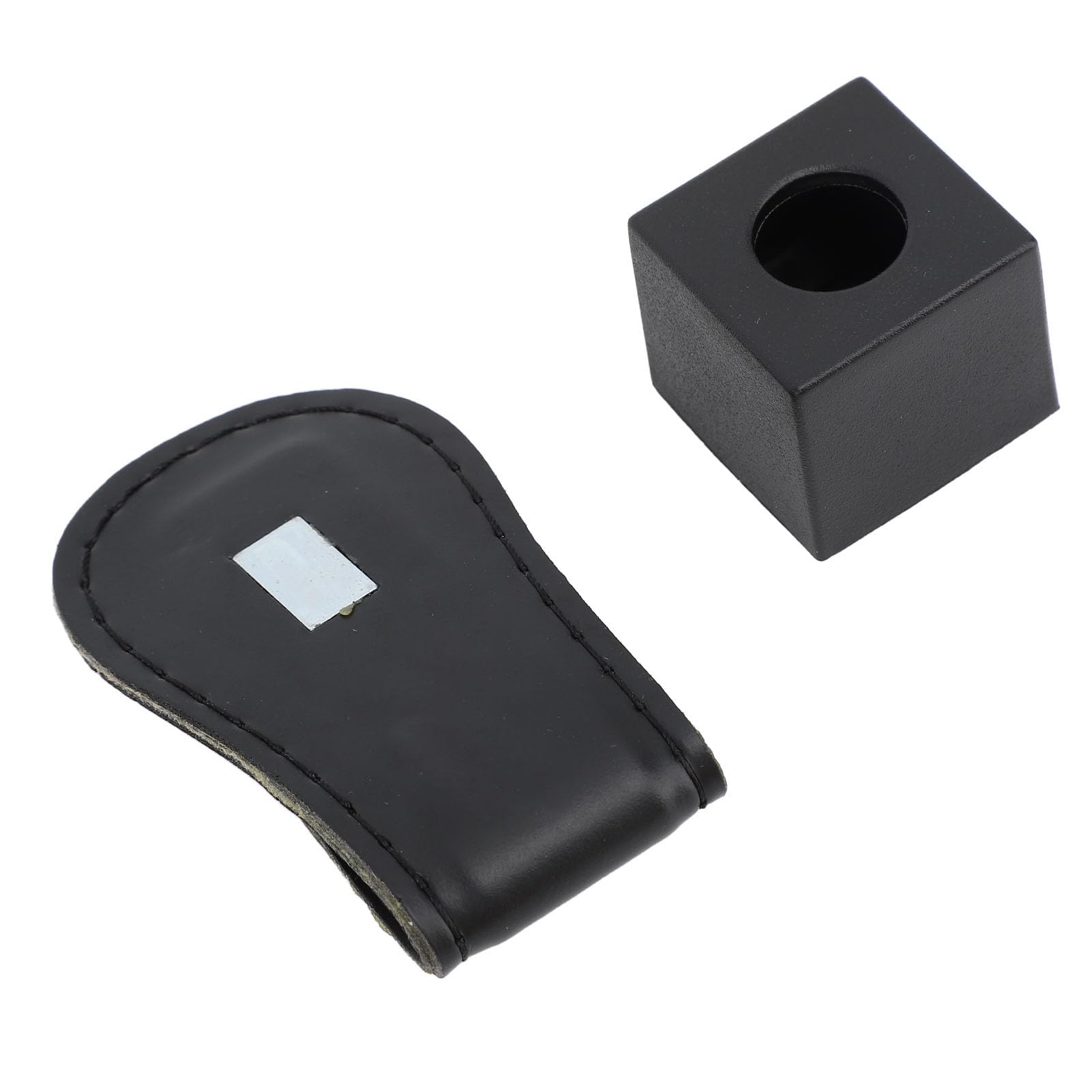 Magnetic Pool Chalk Holder PU Leather Design, Convenient Tall Belt Clip, Easy Set Up for Pool Halls, Tournaments