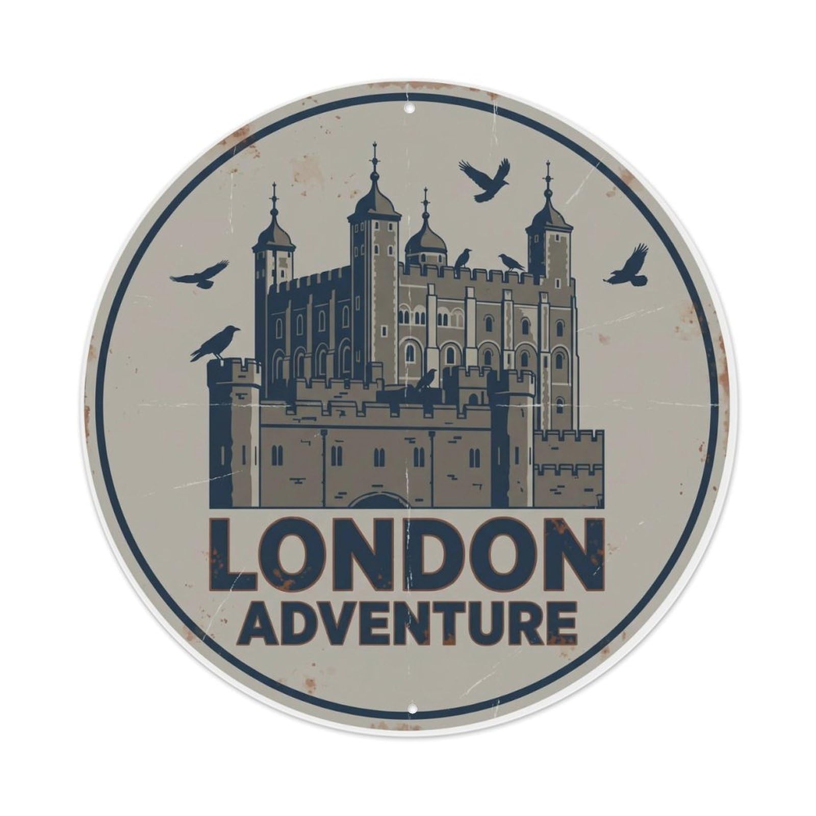 Vintage Travel British Monument Discovery Metal Tin Sign
