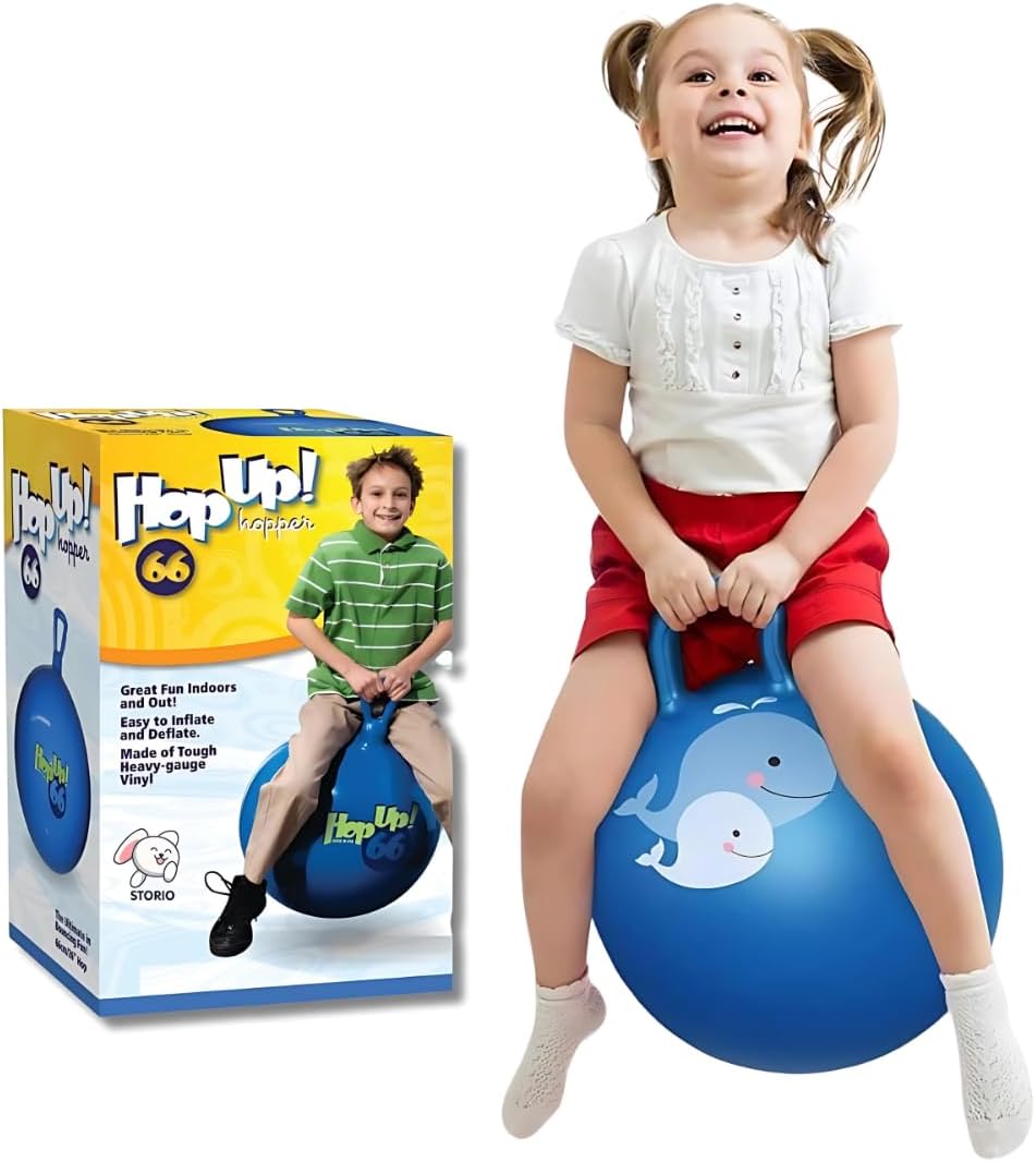 Storio Sit and Bounce Rubber Hop Jumping & Bouncing Ball for Boys Girls Toys | Indoor & Outdoor | Best Gift Balls for Kids -Big (Size 56cm / 22 Inch,Multicolour)