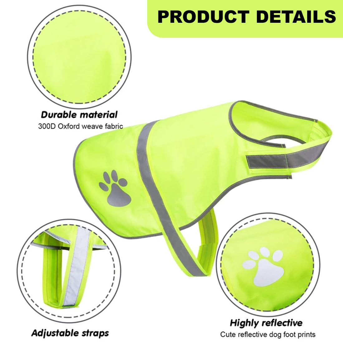 iubbotti di sicurezza per cani Giubbotto riflettente per cani, gilet di sicurezza ad alta visibilità per cani, impermeabile, leggero, comodo (taglia L)
