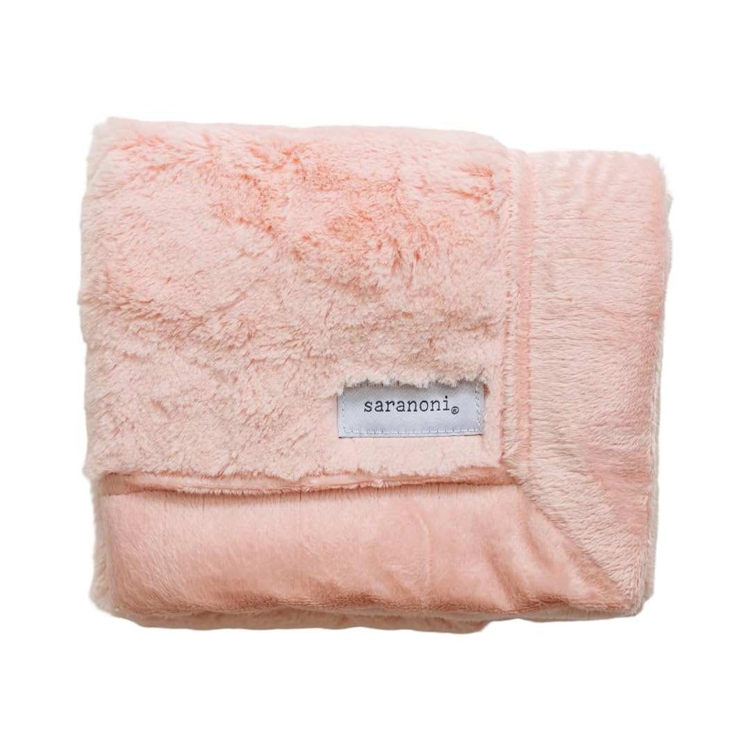 SARANONI Security Blankets for Babies Super Soft Boutique Quality Lush Luxury (Peach Blush, Mini 15