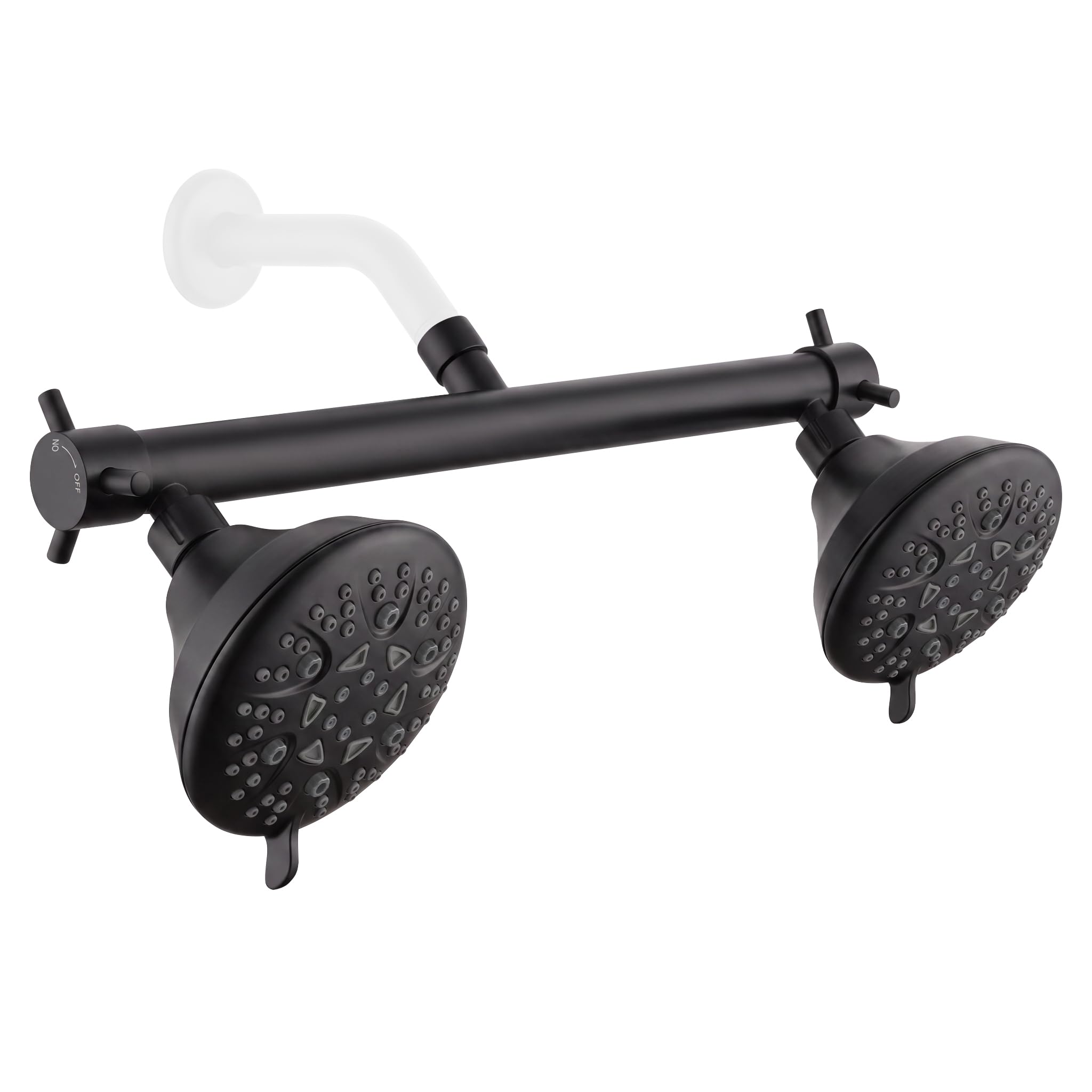 TRIPHIL Doppio soffione doccia largo 40,6 cm per due persone, soffione doccia doppio tandem ad alta pressione combinato per coppie, 8 modalità di spruzzo con 2 valvole integrate, facile da installare