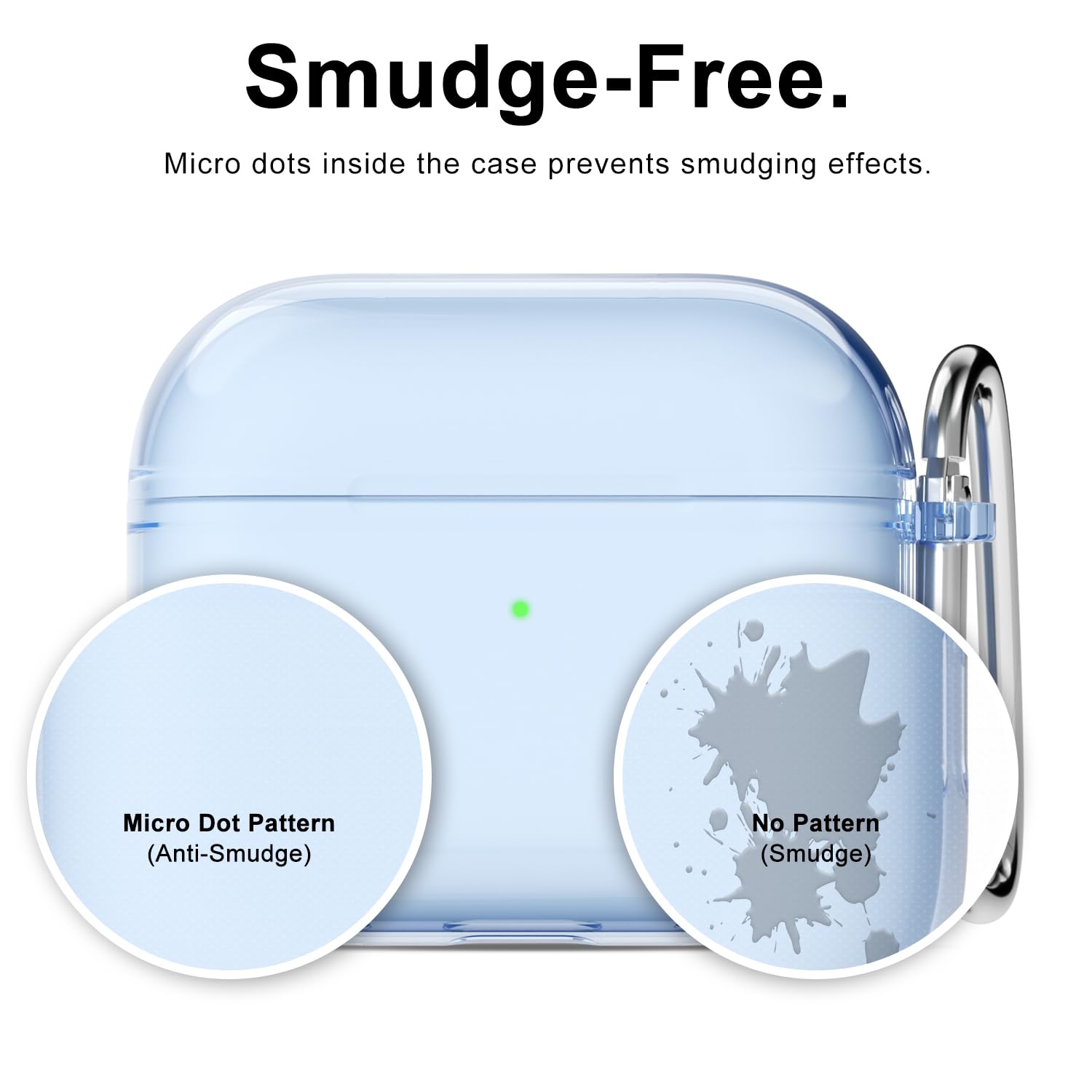 Svanove for Airpods 4 Case Clear Hard, Transparent Simple Cute Airpods 4th Generation Case with Keychain, Girly Y2k Aesthetic Trendy Airpods Cover Accessories for Women Girl, Light Blue — view 4