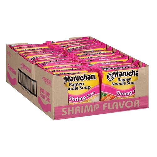 Maruchan Ramen Fideos instantáneos sabor a camarón, comidas listas para comer, 3 oz, 24 unidades
