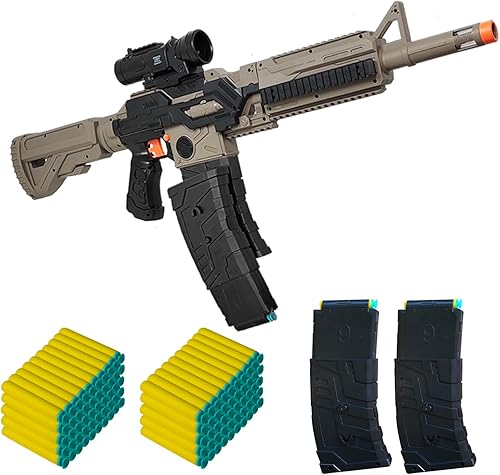 MTISGREAT Pistola de juguete automática para pistolas Nerf, dardos, rifle eléctrico de francotirador con alcance de espuma de dardos con 100 balas
